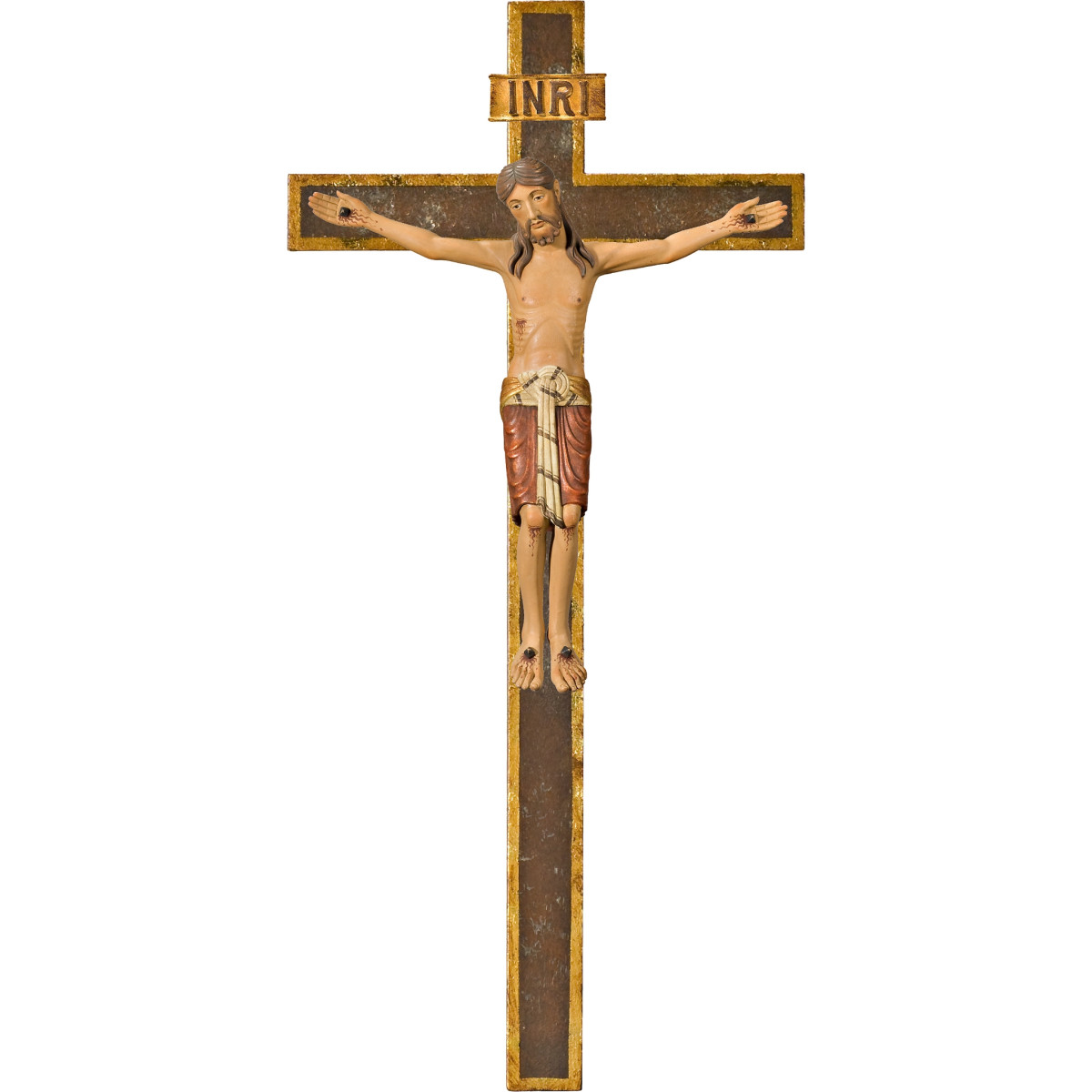 Cristo Románico en cruz simple ancha